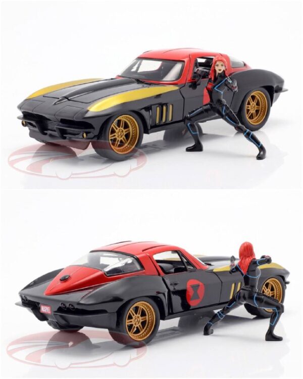 ماکت فلزی شورلت Chevy Corvette به همراه فیگور فلزی بلک ویدو - تصویر 3