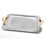 سینی استیل مستطیل بزرگ طلایی -1168G